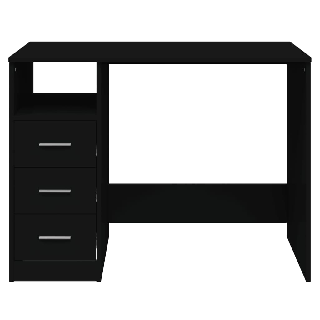 Bureau avec tiroirs Noir 102x50x76 cm Bois d'ingénierie - XIOS