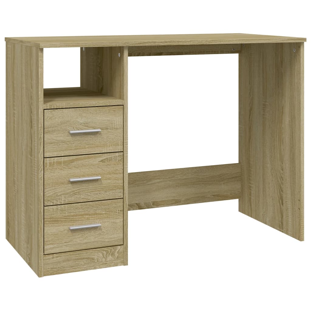 Bureau avec tiroirs Chêne sonoma 102x50x76 cm Bois d'ingénierie - XIOS