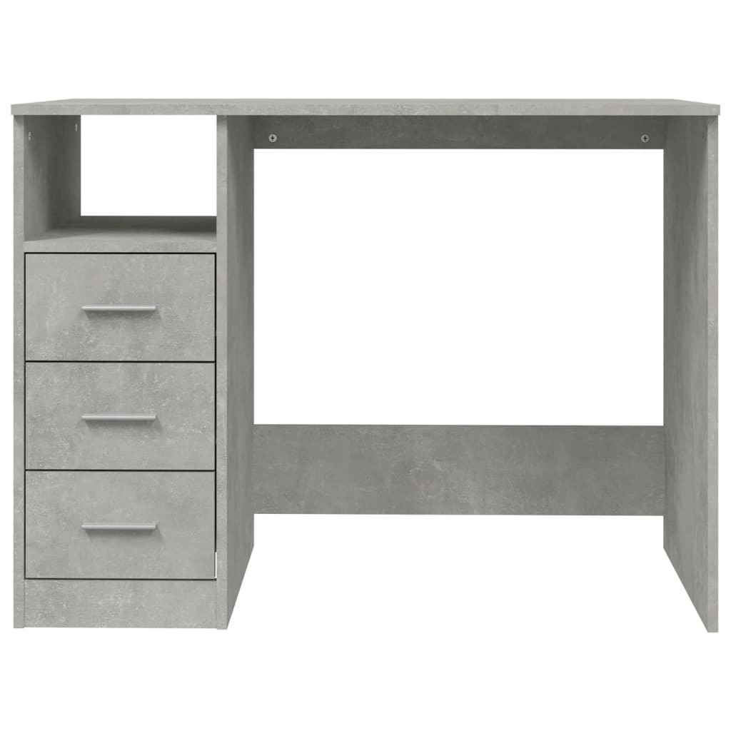 Bureau avec tiroirs Gris béton 102x50x76 cm Bois d'ingénierie - XIOS