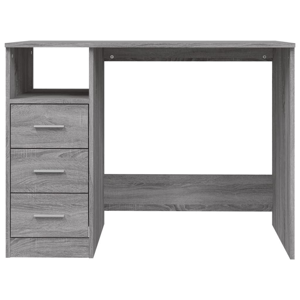 Bureau avec tiroirs Sonoma gris 102x50x76 cm Bois d'ingénierie - XIOS