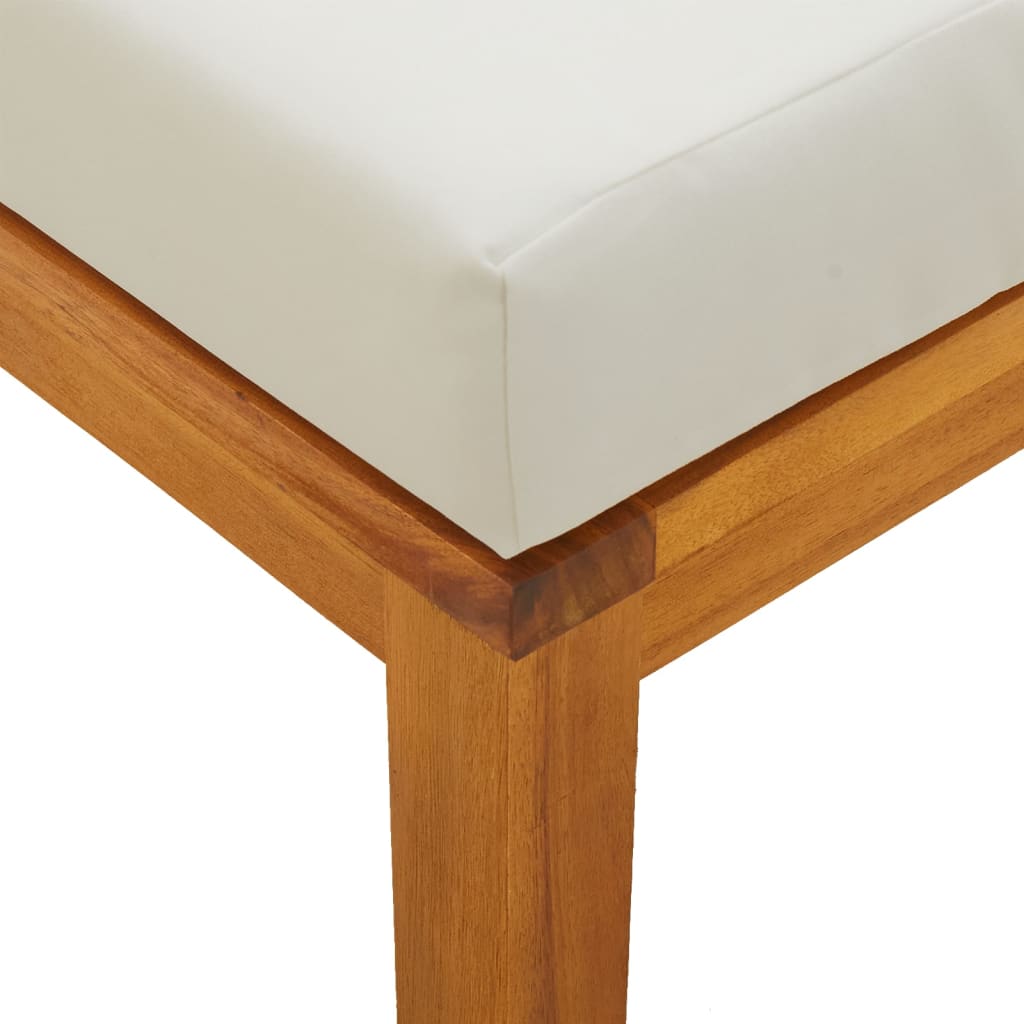 Ensemble à manger de jardin 3 pcs et coussins Acacia solide