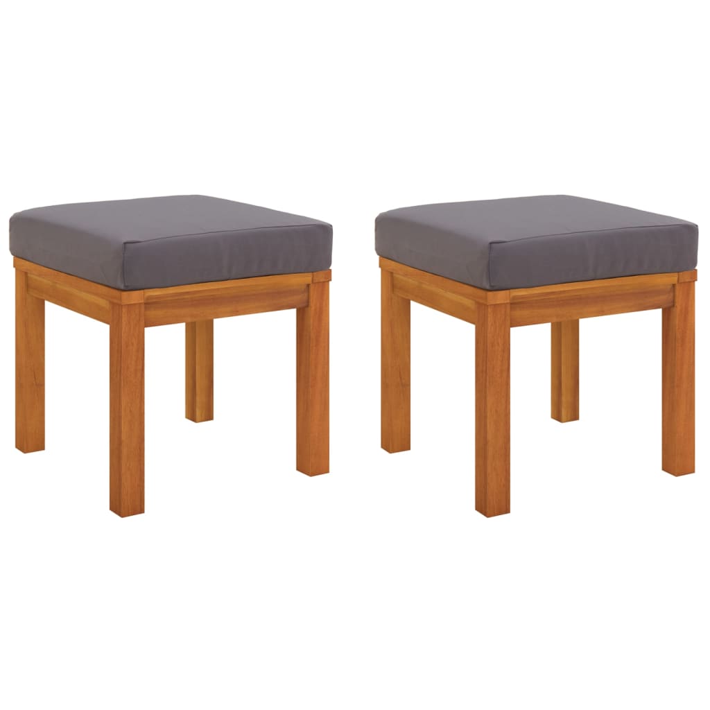 Ensemble à manger de jardin 3 pcs et coussins Acacia solide