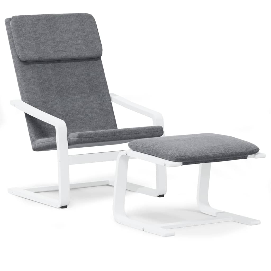 Chaise de relaxation avec repose-pied Gris foncé Tissu - XIOS