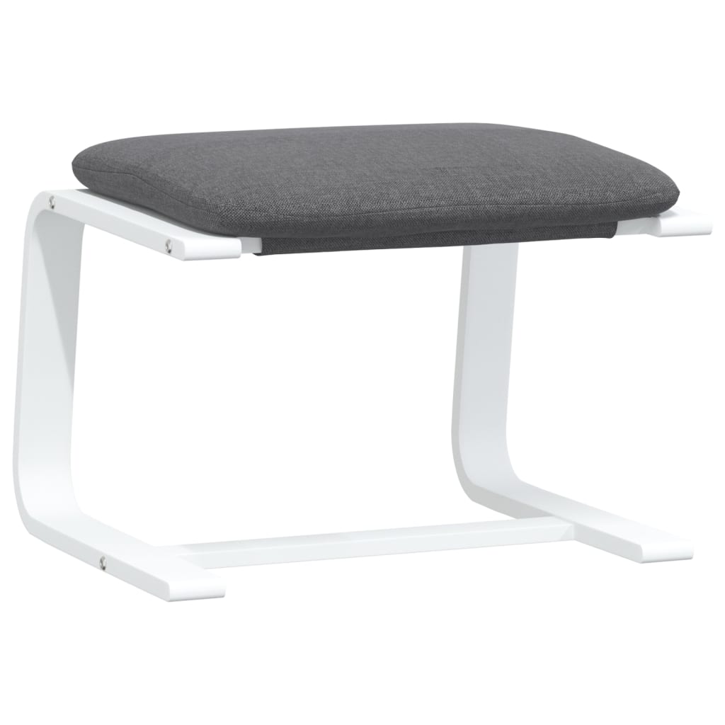 Chaise de relaxation avec repose-pied Gris foncé Tissu - XIOS