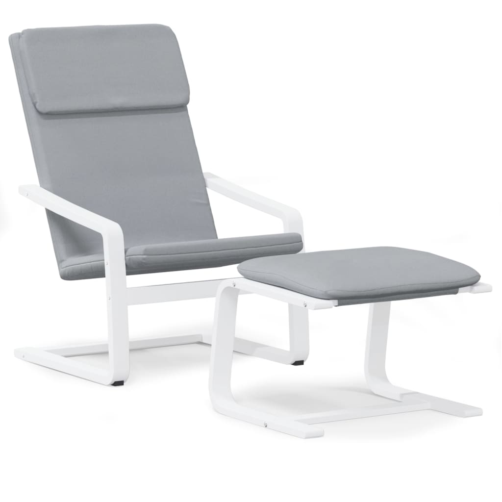 Chaise de relaxation avec repose-pied Gris clair Tissu - XIOS