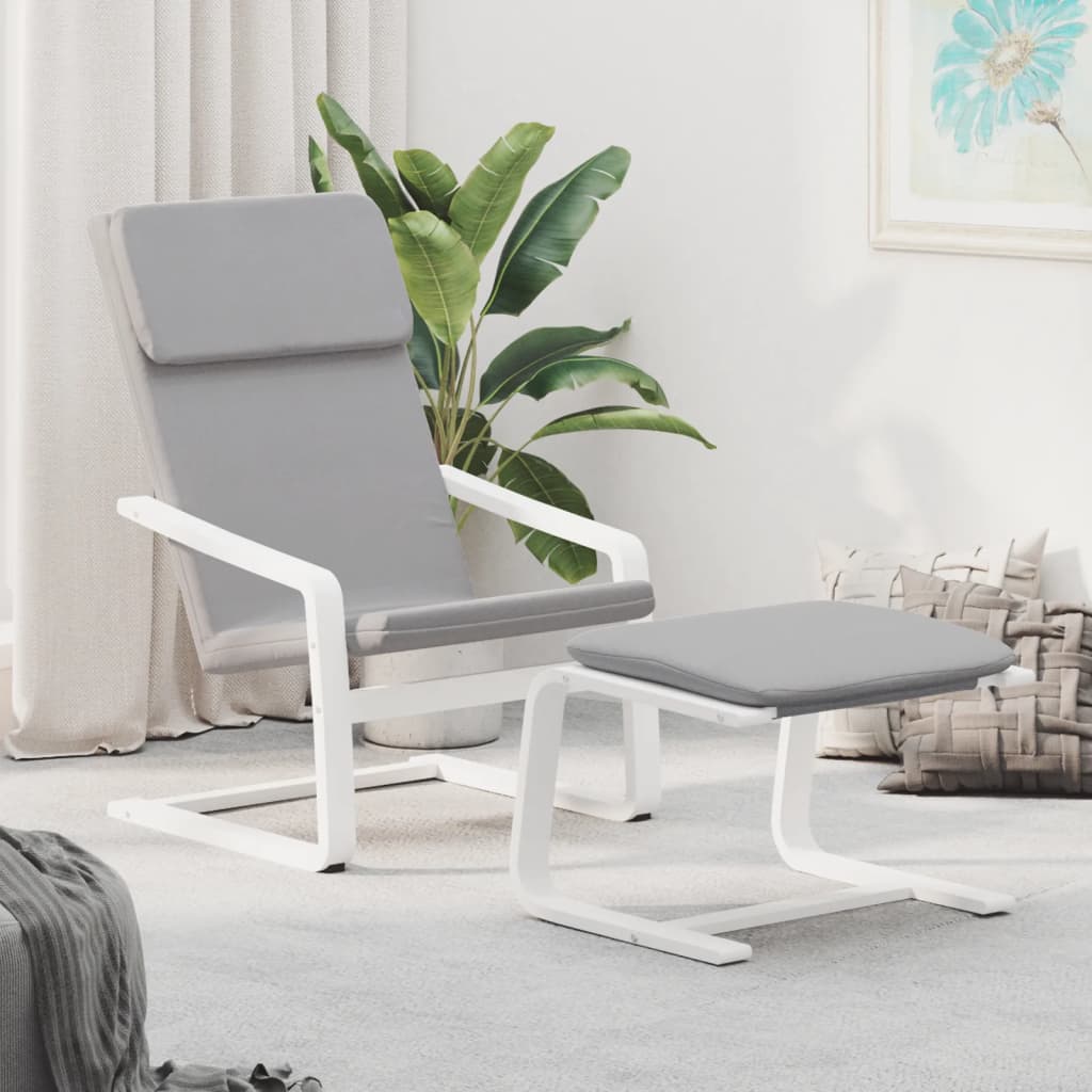 Chaise de relaxation avec repose-pied Gris clair Tissu - XIOS