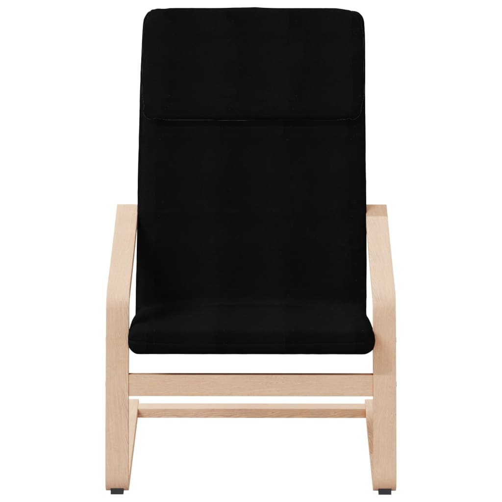 Chaise de relaxation avec repose-pied Noir Tissu - XIOS