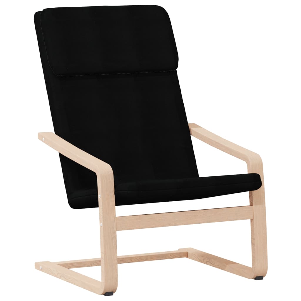 Chaise de relaxation avec repose-pied Noir Tissu - XIOS