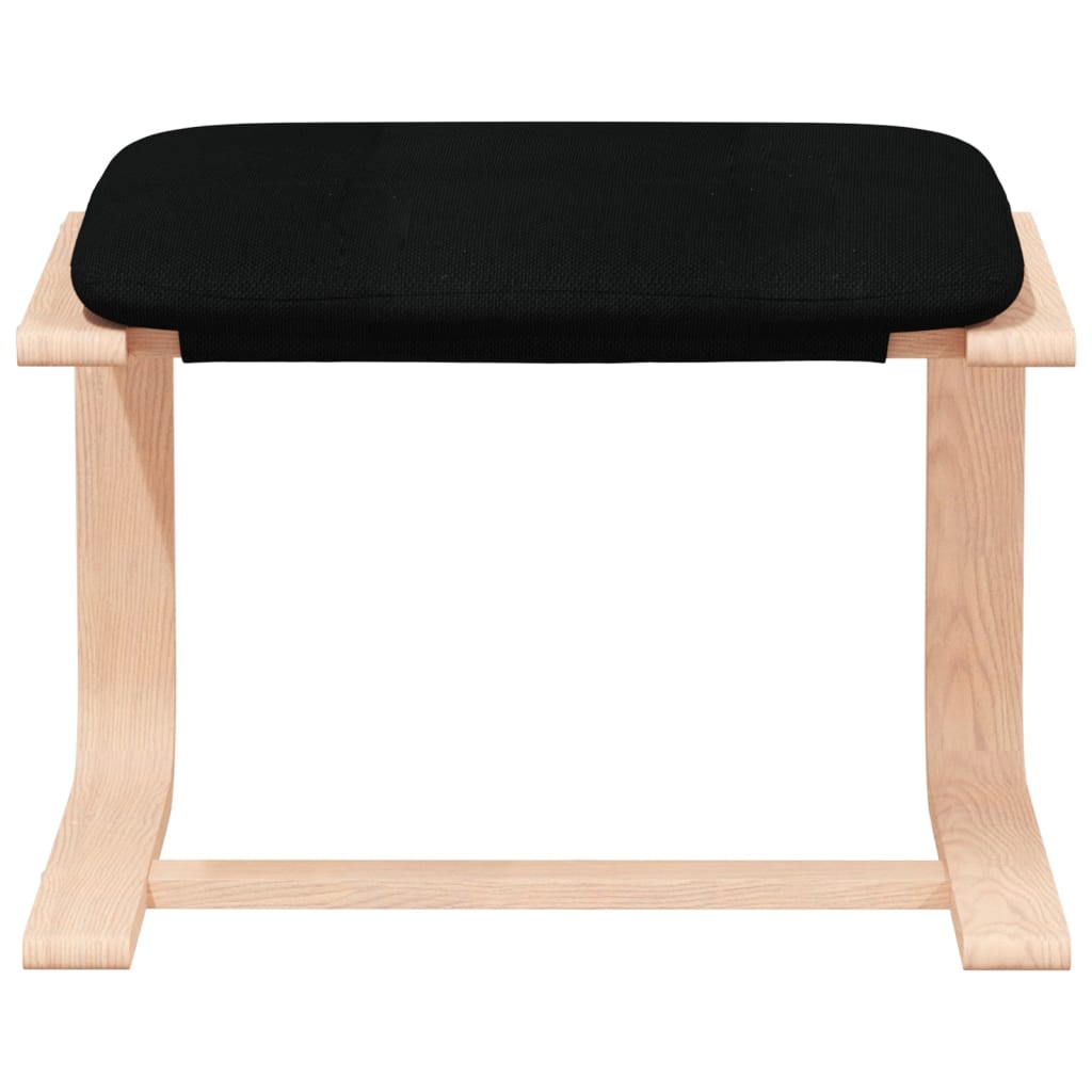 Chaise de relaxation avec repose-pied Noir Tissu - XIOS