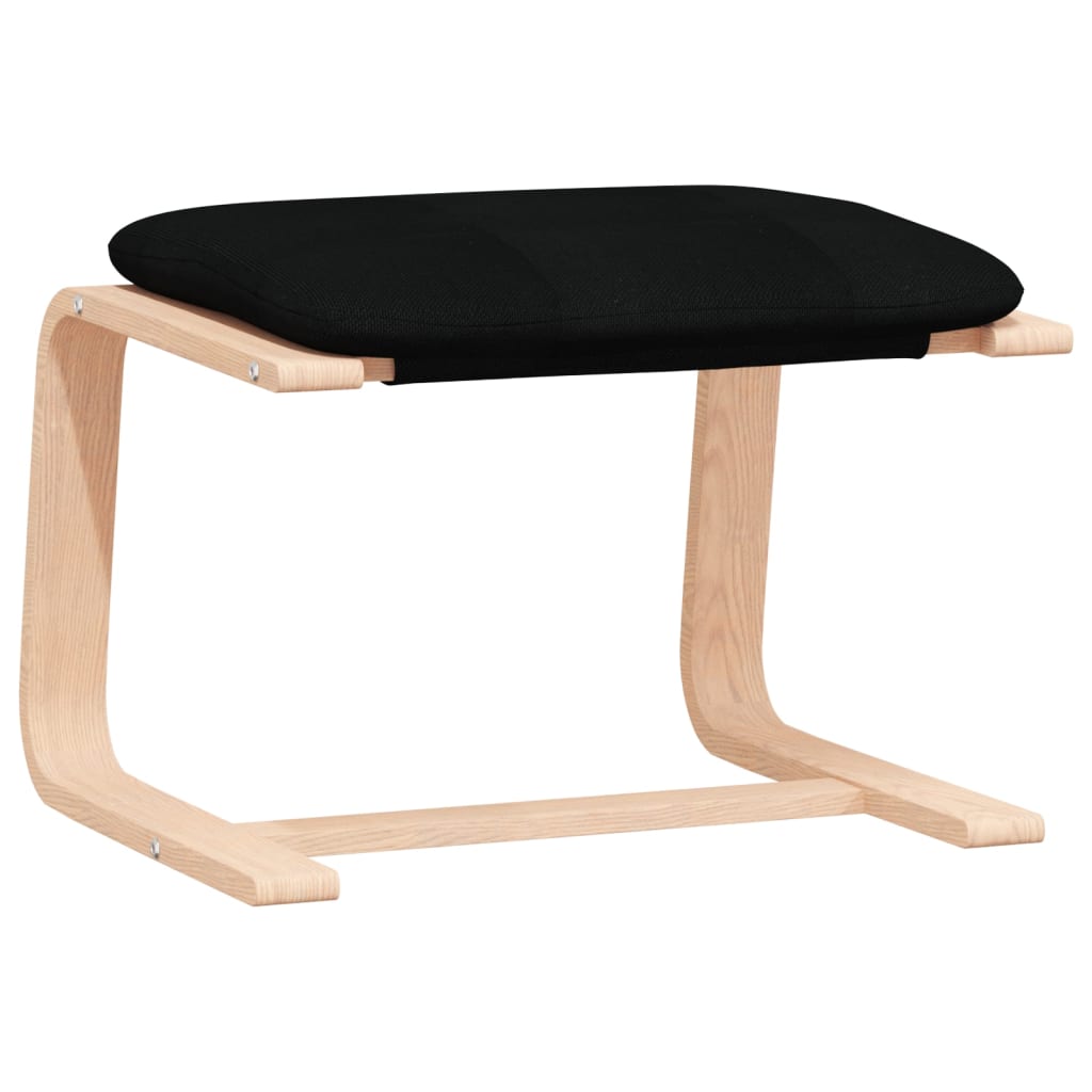 Chaise de relaxation avec repose-pied Noir Tissu - XIOS