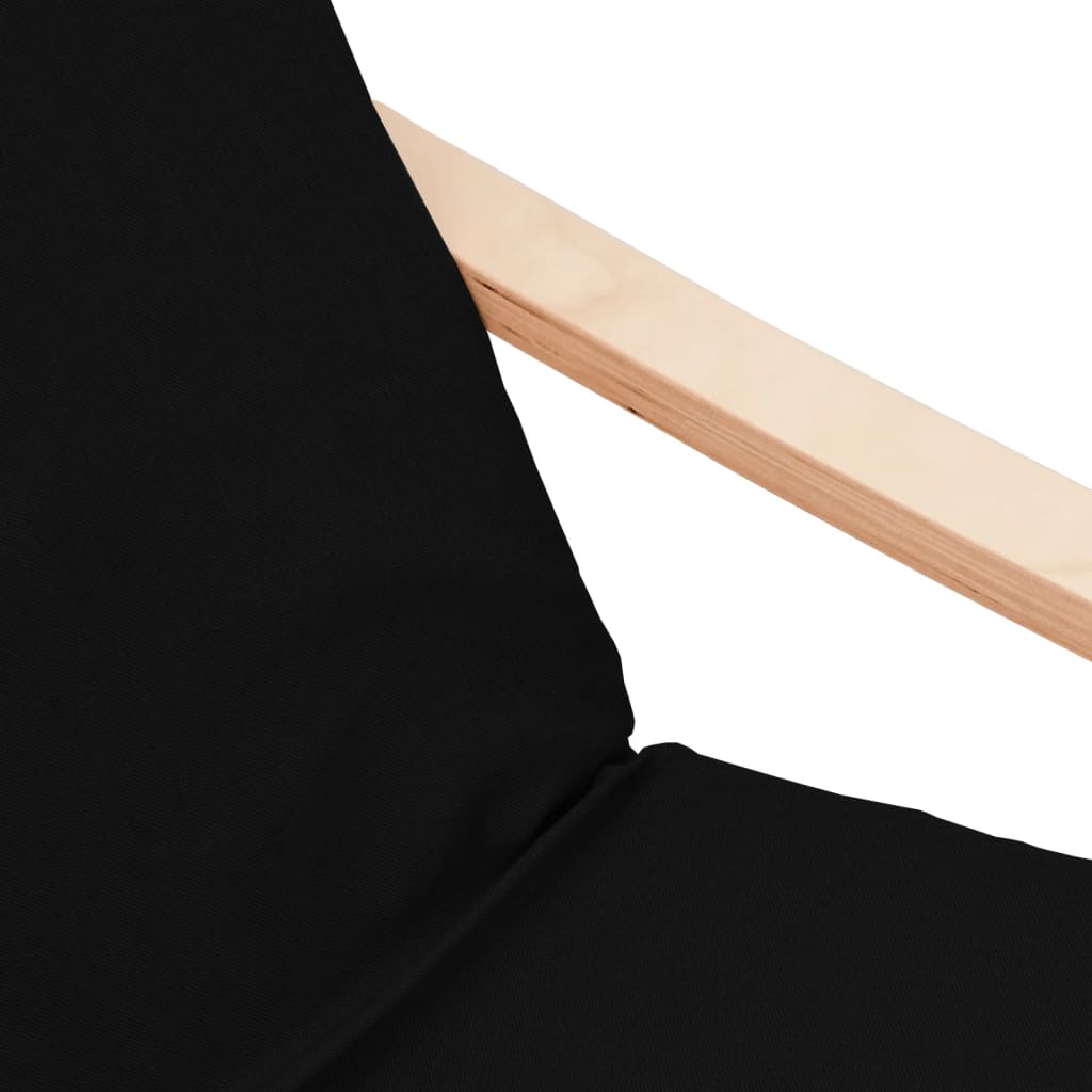 Chaise de relaxation avec repose-pied Noir Tissu - XIOS