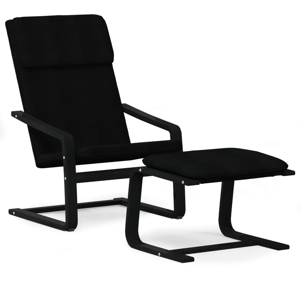 Chaise de relaxation avec repose-pied Noir Tissu - XIOS