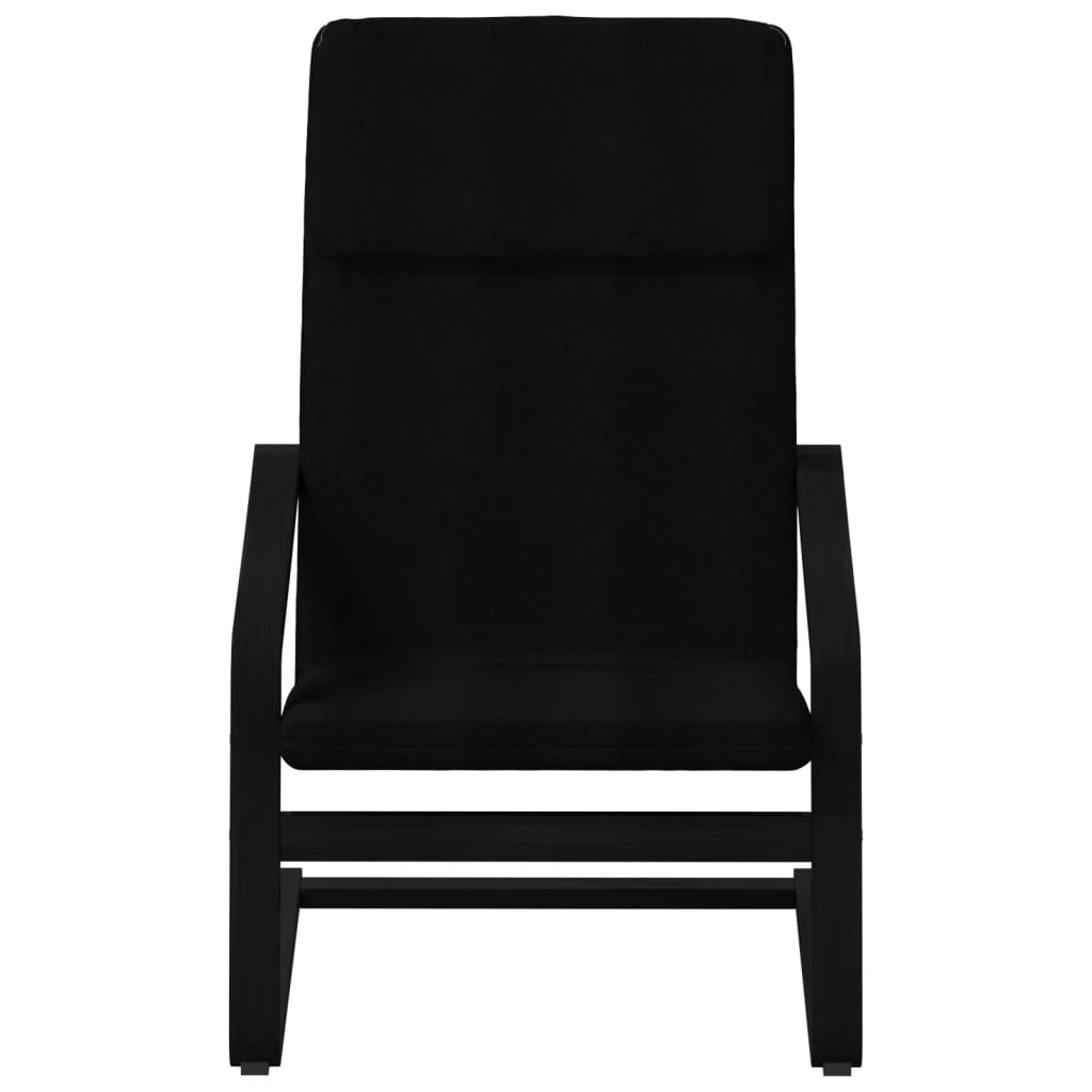 Chaise de relaxation avec repose-pied Noir Tissu - XIOS