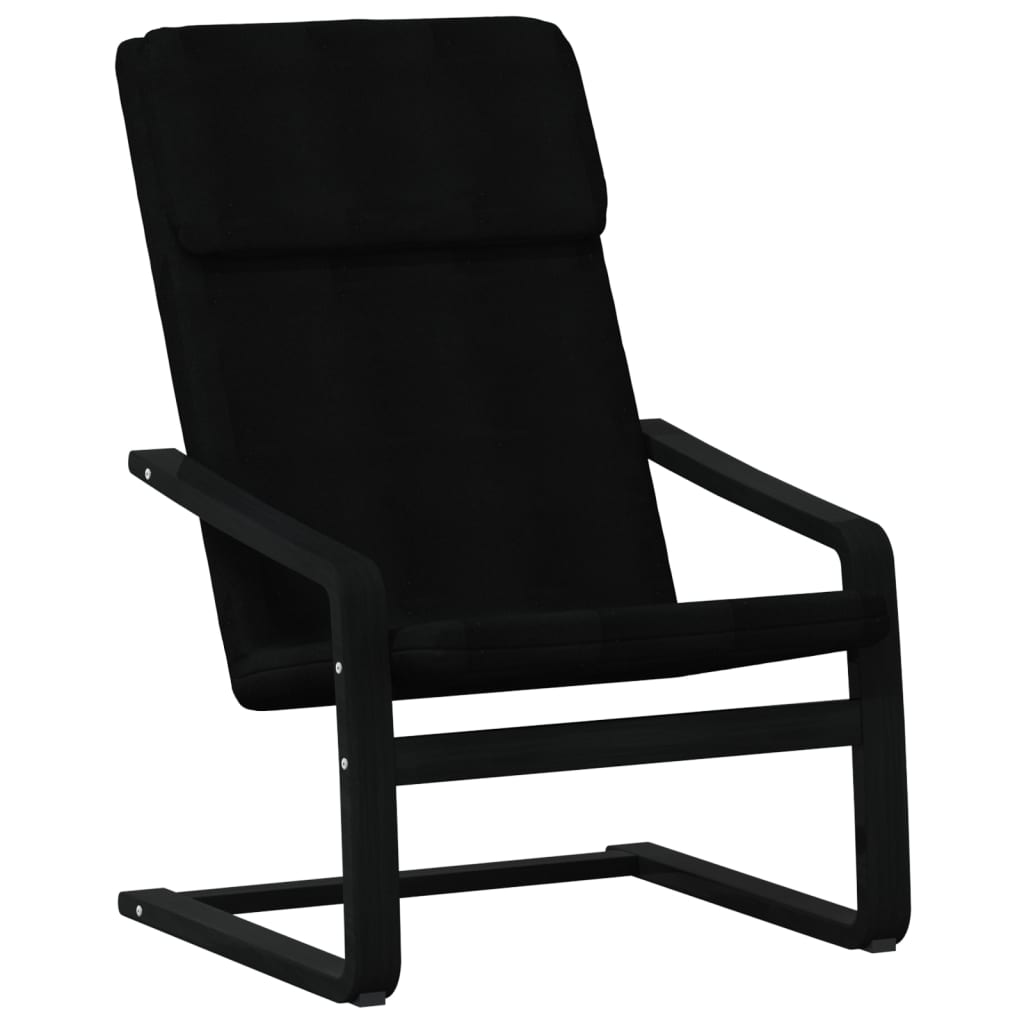 Chaise de relaxation avec repose-pied Noir Tissu - XIOS