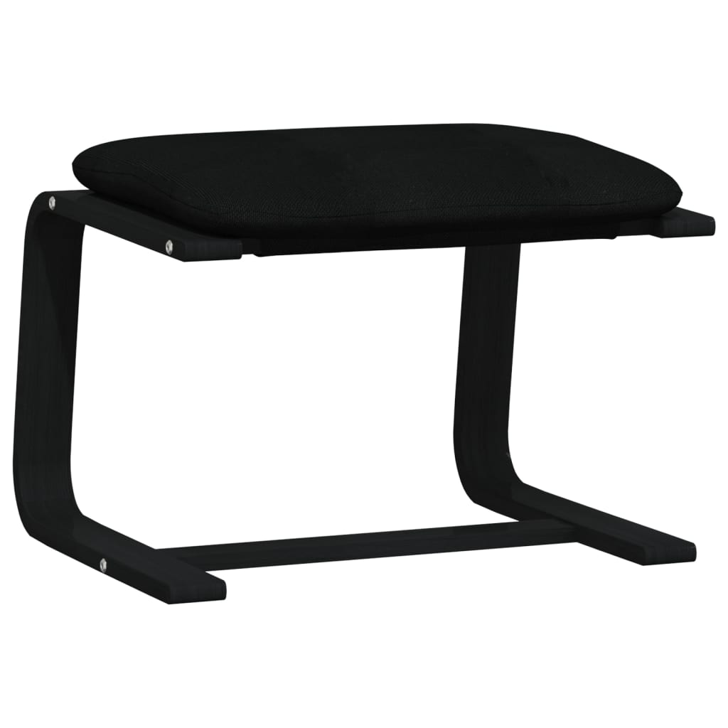 Chaise de relaxation avec repose-pied Noir Tissu - XIOS