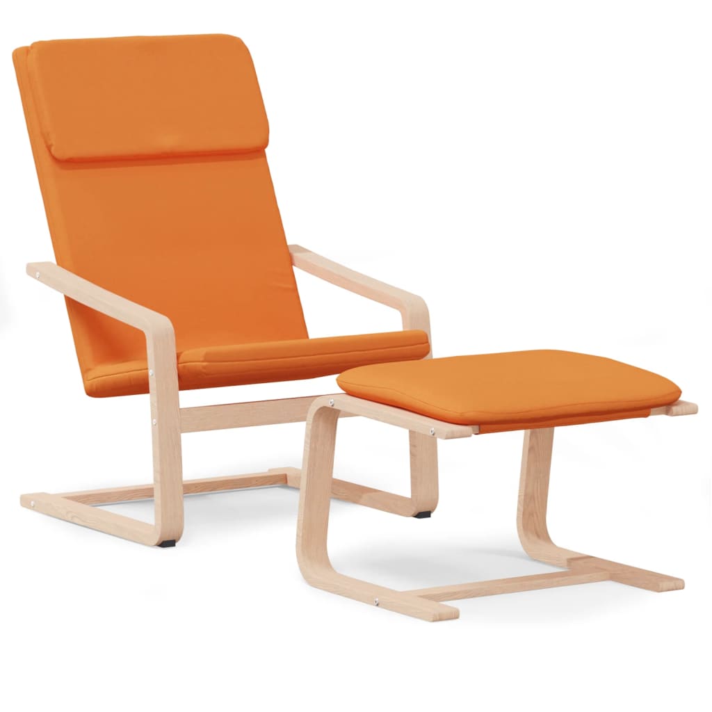 Chaise de relaxation avec repose-pied Jaune foncé Tissu - XIOS