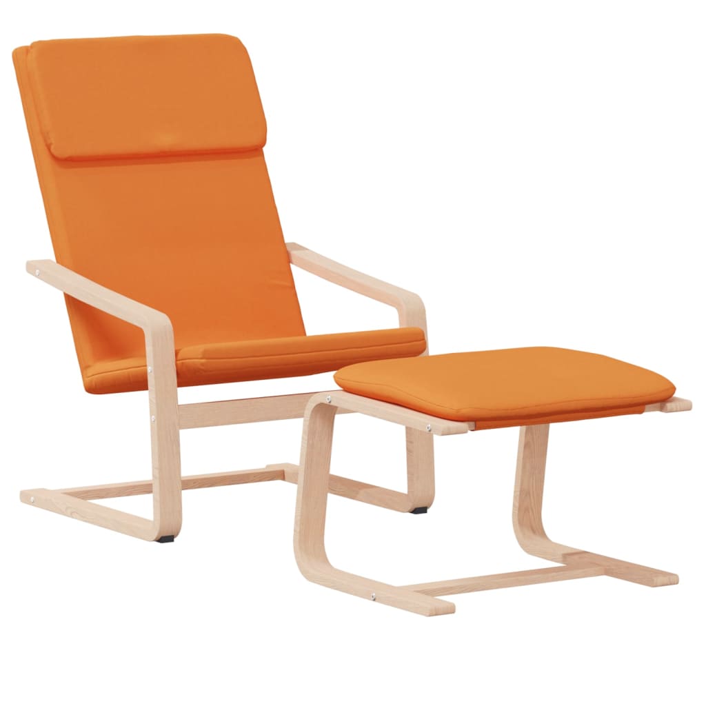 Chaise de relaxation avec repose-pied Jaune foncé Tissu - XIOS