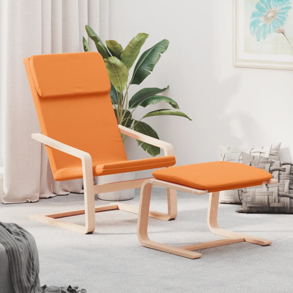 Chaise de relaxation avec repose-pied Jaune foncé Tissu - XIOS