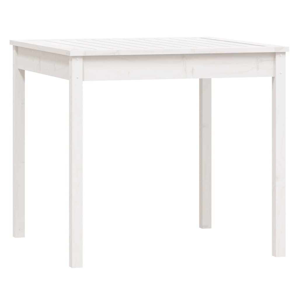Ensemble à manger de jardin 5 pcs blanc bois massif de pin