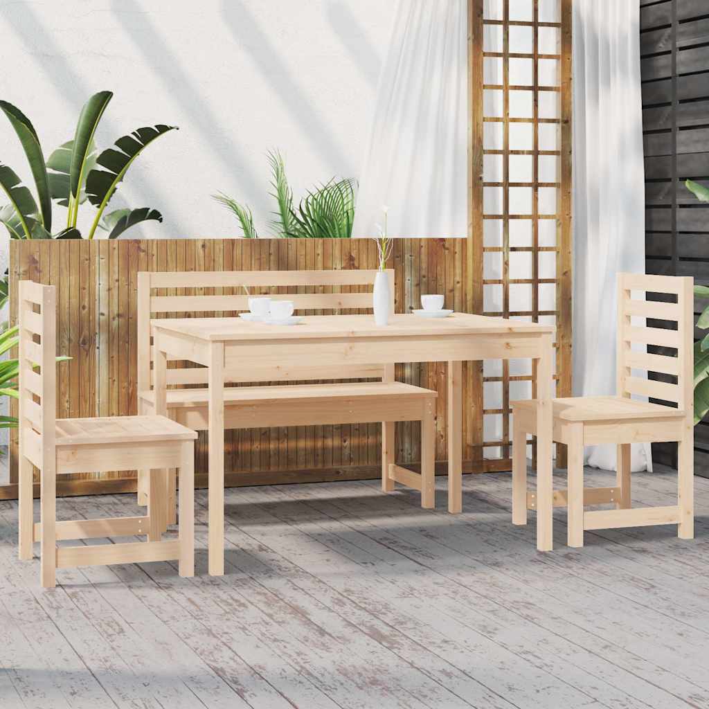 Ensemble à manger de jardin 4 pcs bois massif de pin