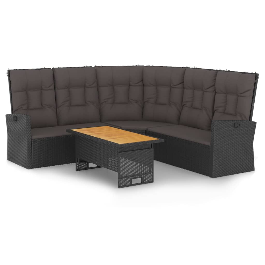 Salon de jardin 2 pcs avec coussins Noir Résine tressée - XIOS