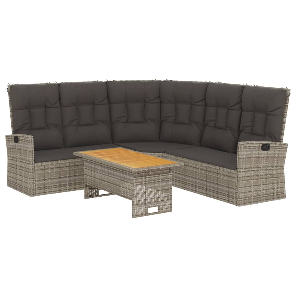 Salon de jardin 2 pcs avec coussins Gris Résine tressée - XIOS
