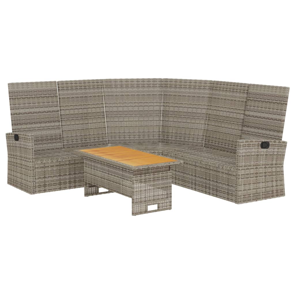 Salon de jardin 2 pcs avec coussins Gris Résine tressée - XIOS