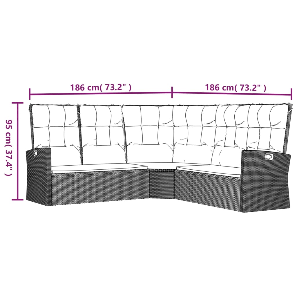 Salon de jardin 2 pcs avec coussins Gris Résine tressée - XIOS
