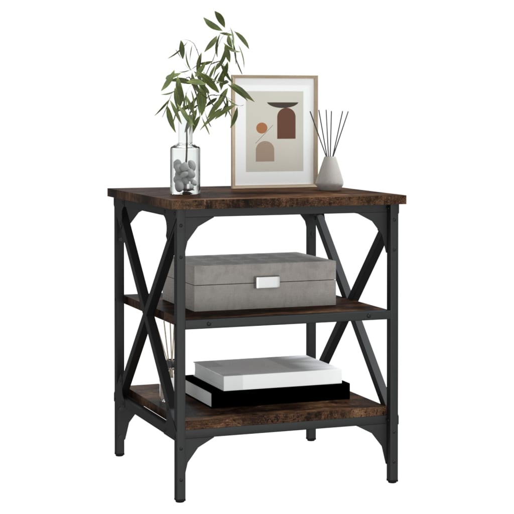 Table d'appoint Chêne fumé 40x42x50 cm Bois d'ingénierie - XIOS