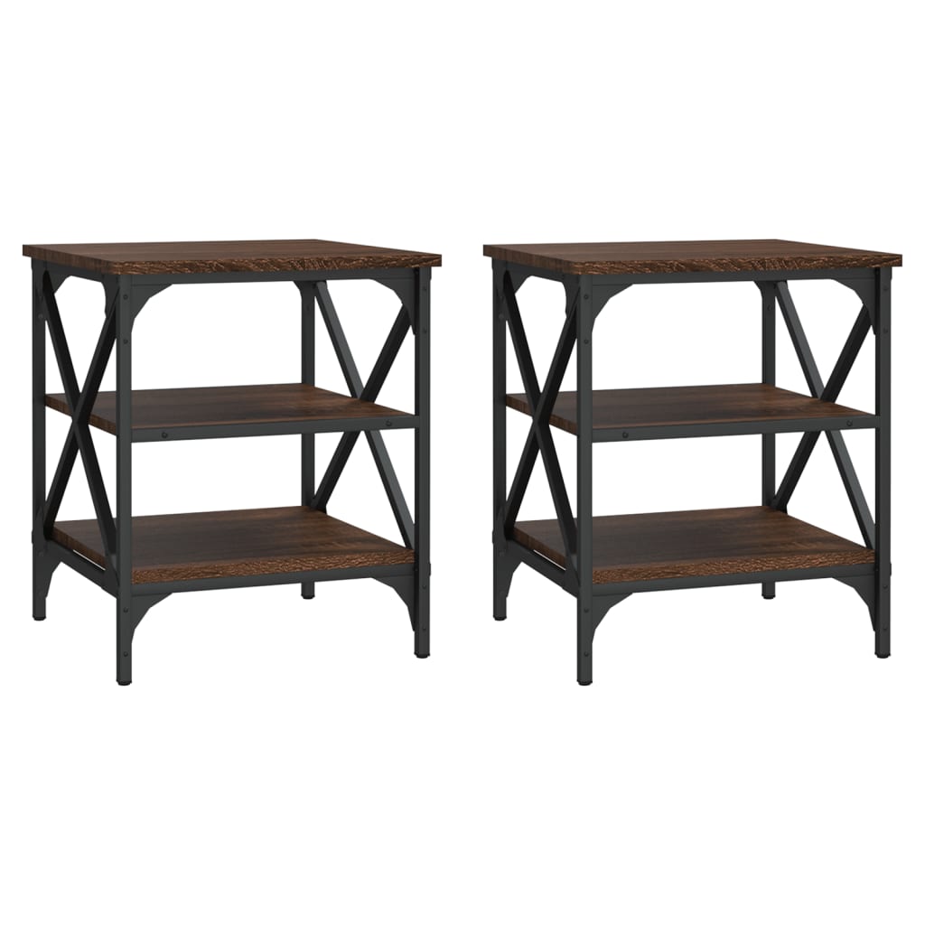 Tables d'appoint 2 pcs Chêne marron 40x42x50 cm Bois ingénierie - XIOS