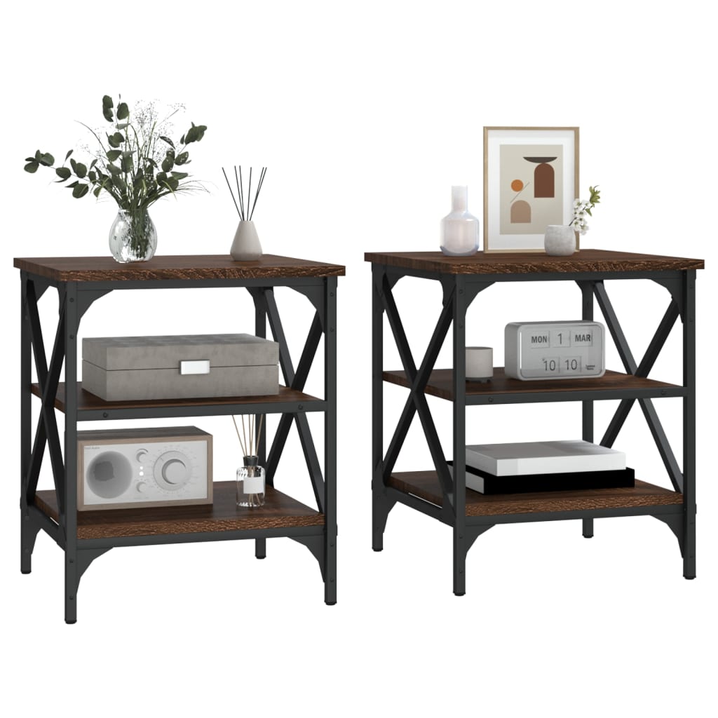 Tables d'appoint 2 pcs Chêne marron 40x42x50 cm Bois ingénierie - XIOS