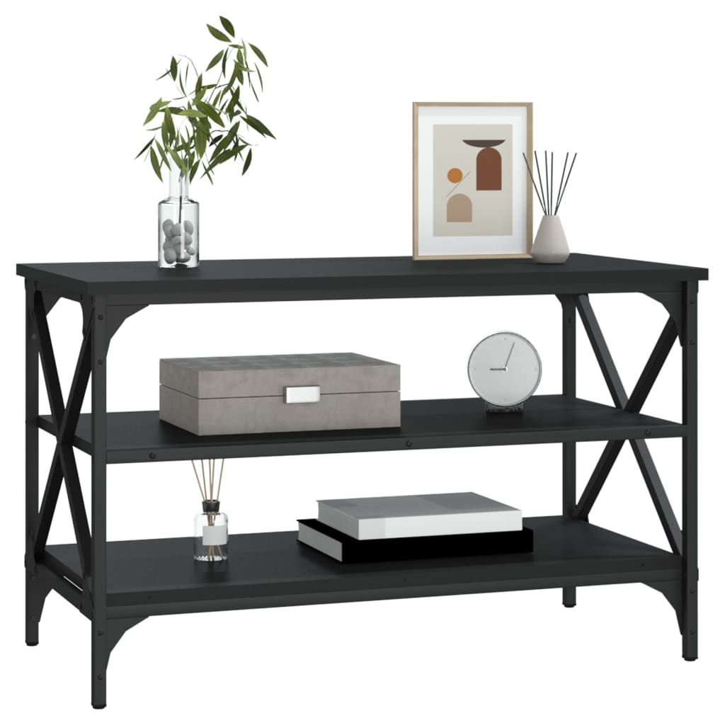 Meuble TV Noir 80x40x50 cm Bois d'ingénierie - XIOS