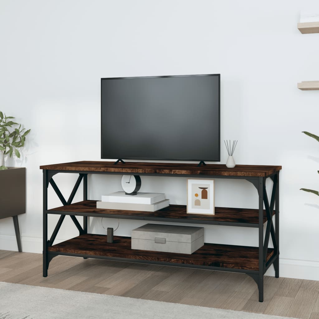 Meuble TV Chêne fumé 100x40x50 cm Bois d'ingénierie - XIOS