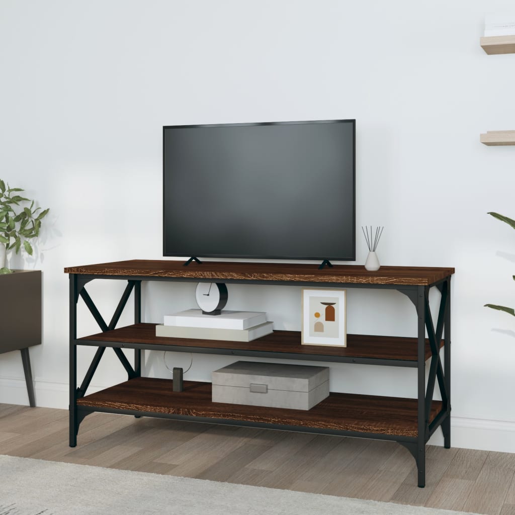 Meuble TV Chêne marron 100x40x50 cm Bois d'ingénierie - XIOS