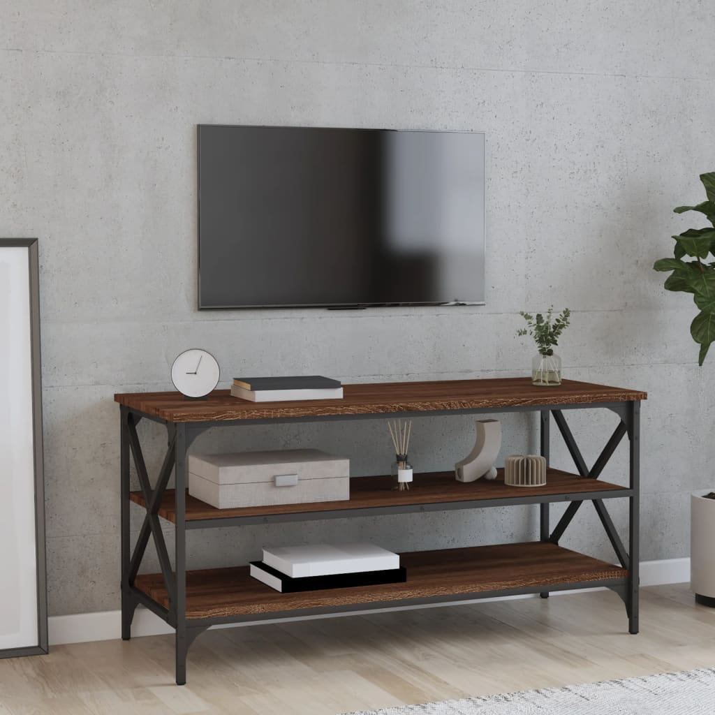 Meuble TV Chêne marron 100x40x50 cm Bois d'ingénierie - XIOS