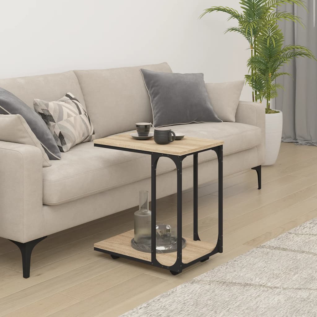 Table d'appoint à roues Chêne sonoma 50x35x55,5 cm - XIOS