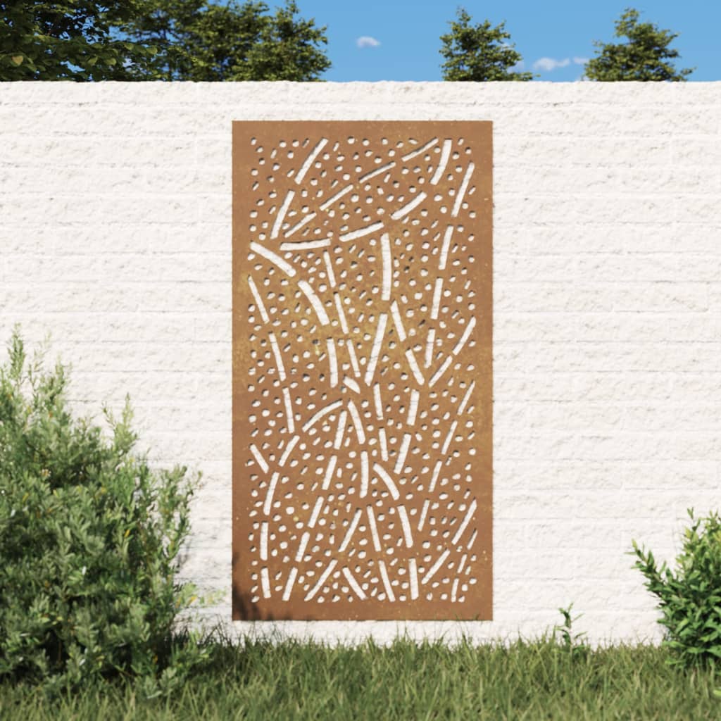 Décoration murale jardin 105x55 cm acier corten design feuille - XIOS