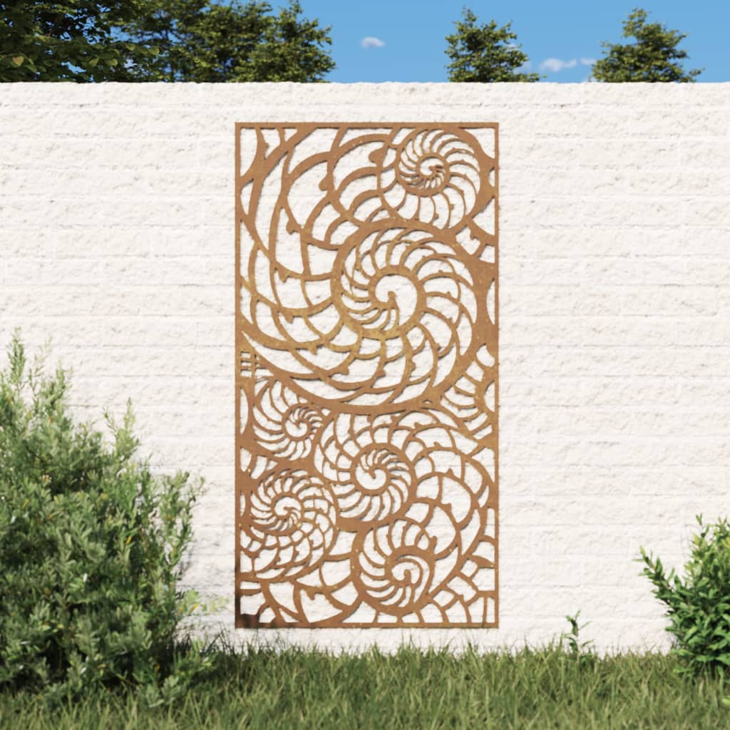 Décoration murale de jardin 105x55 cm acier corten design coque - XIOS
