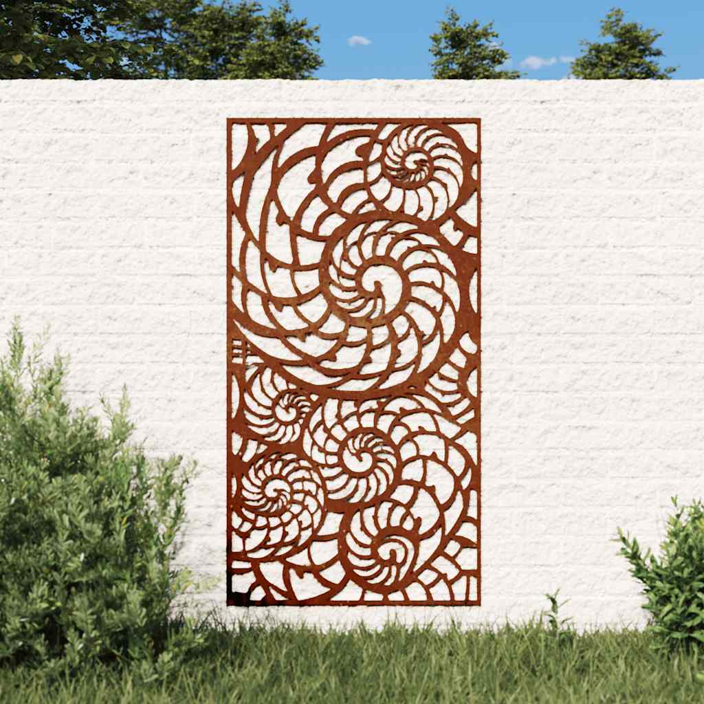 Décoration murale de jardin 105x55 cm acier corten design coque - XIOS