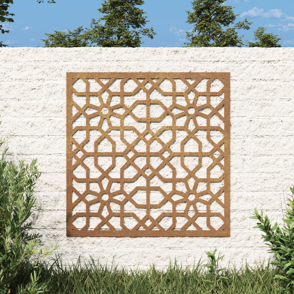Décoration murale jardin 55x55 cm acier corten design mauresque - XIOS