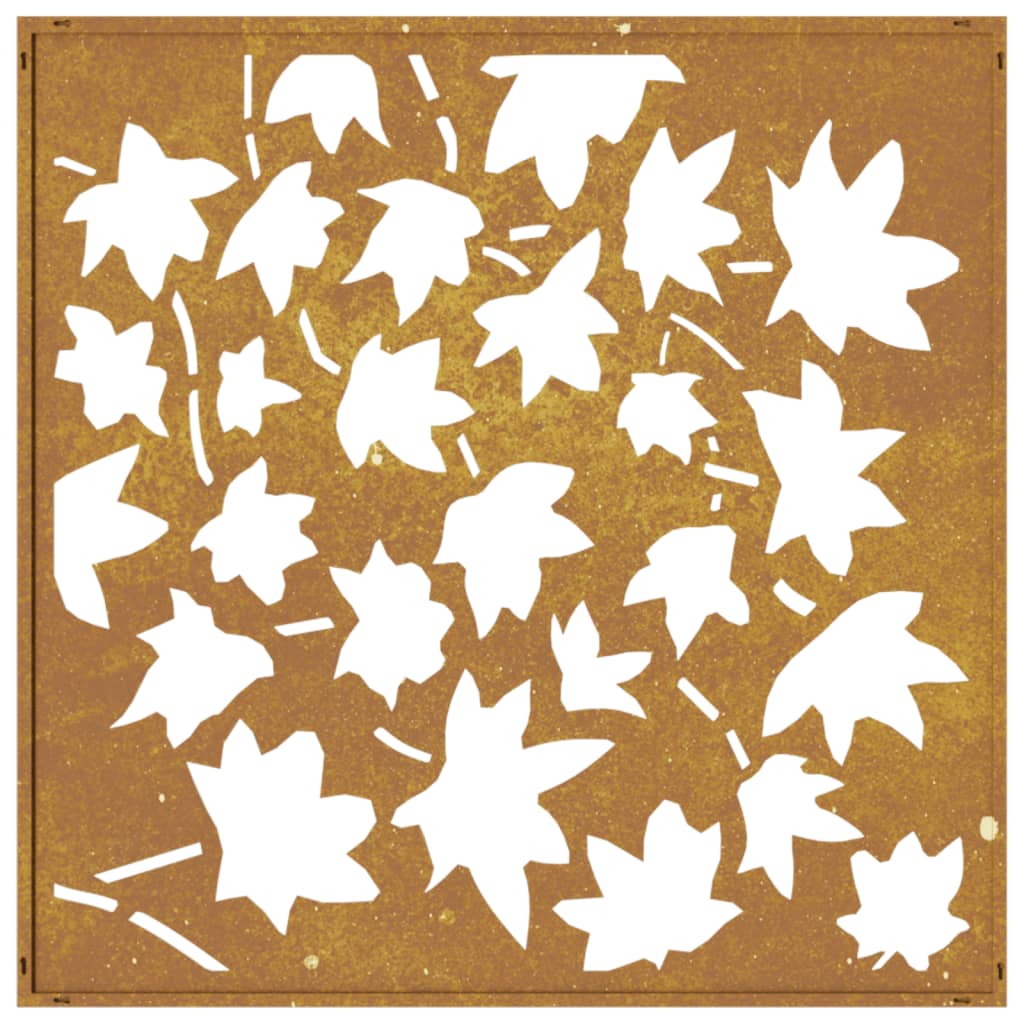 Décoration murale jardin 55x55 cm acier corten design feuille - XIOS