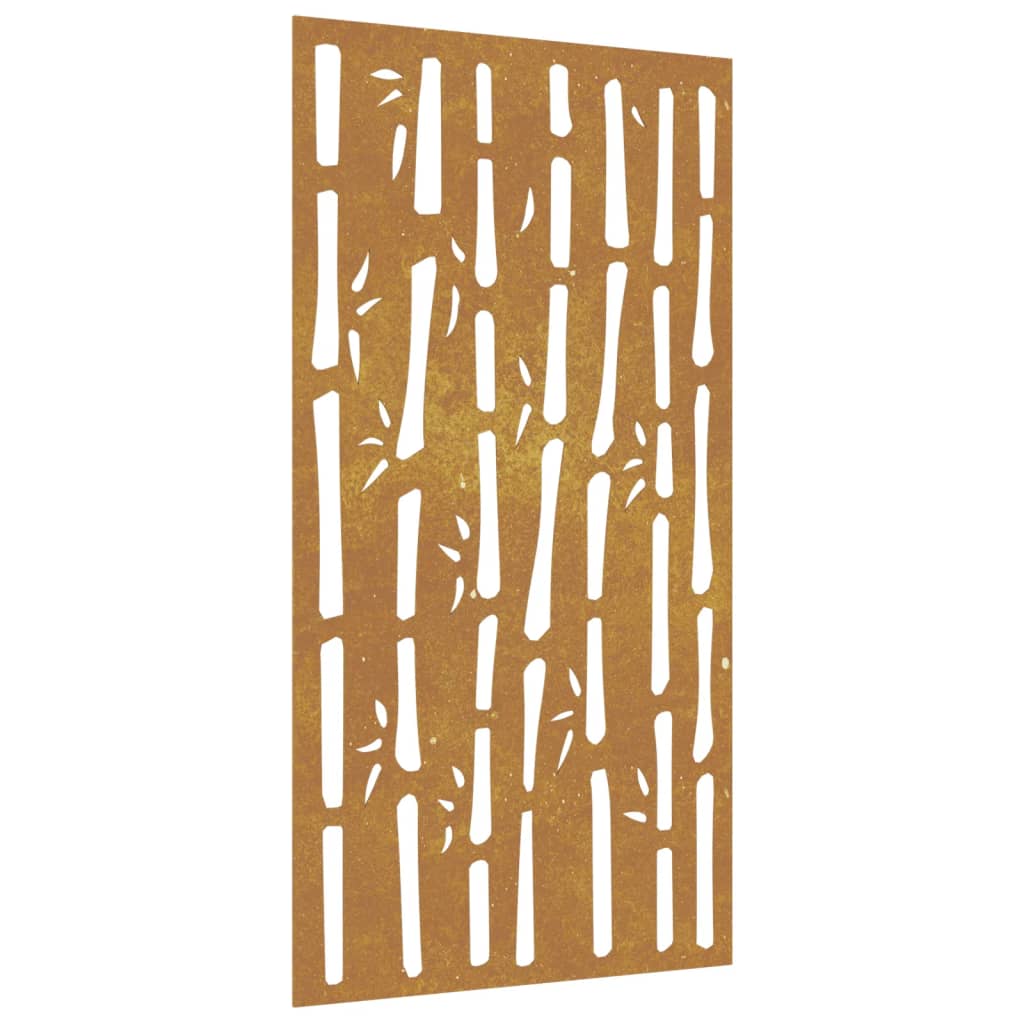 Décoration murale jardin 105x55 cm acier corten design bambou - XIOS