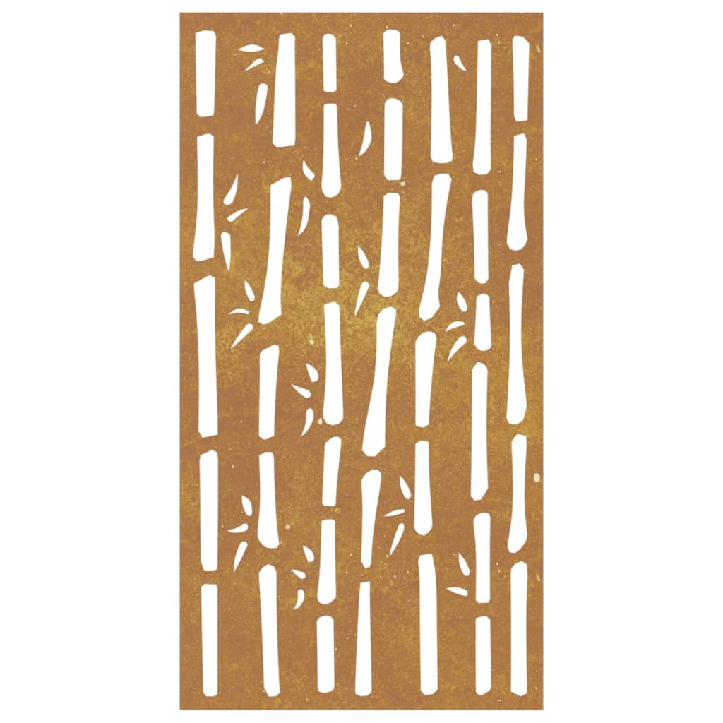 Décoration murale jardin 105x55 cm acier corten design bambou - XIOS