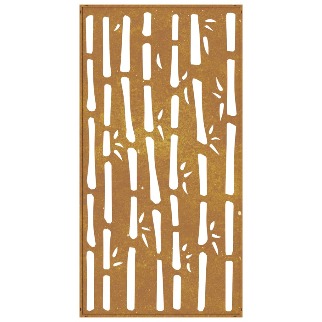Décoration murale jardin 105x55 cm acier corten design bambou - XIOS