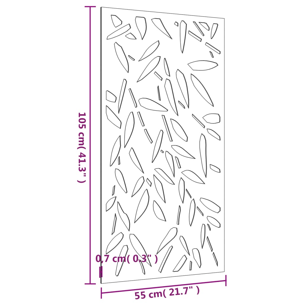 Décoration murale jardin 105x55 cm design de feuille de bambou - XIOS