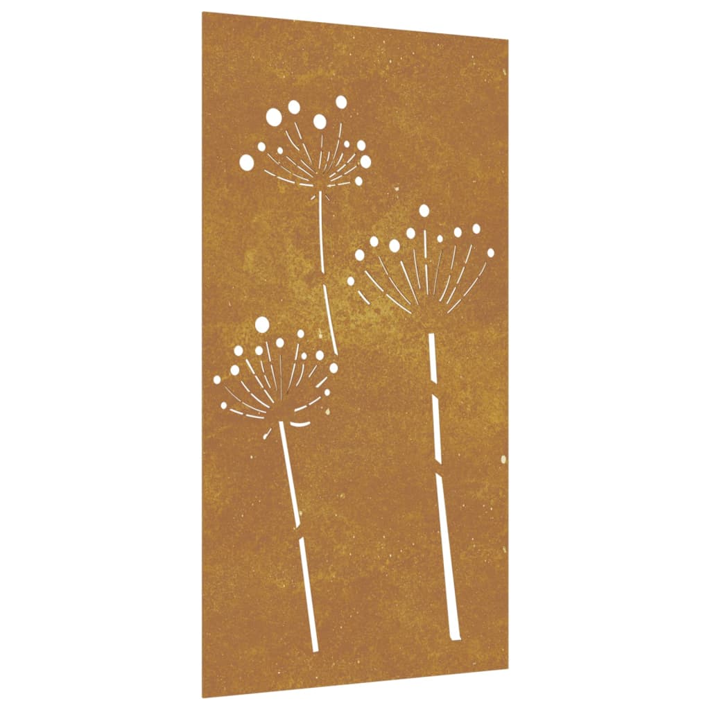 Décoration murale jardin 105x55 cm acier corten design de fleur - XIOS