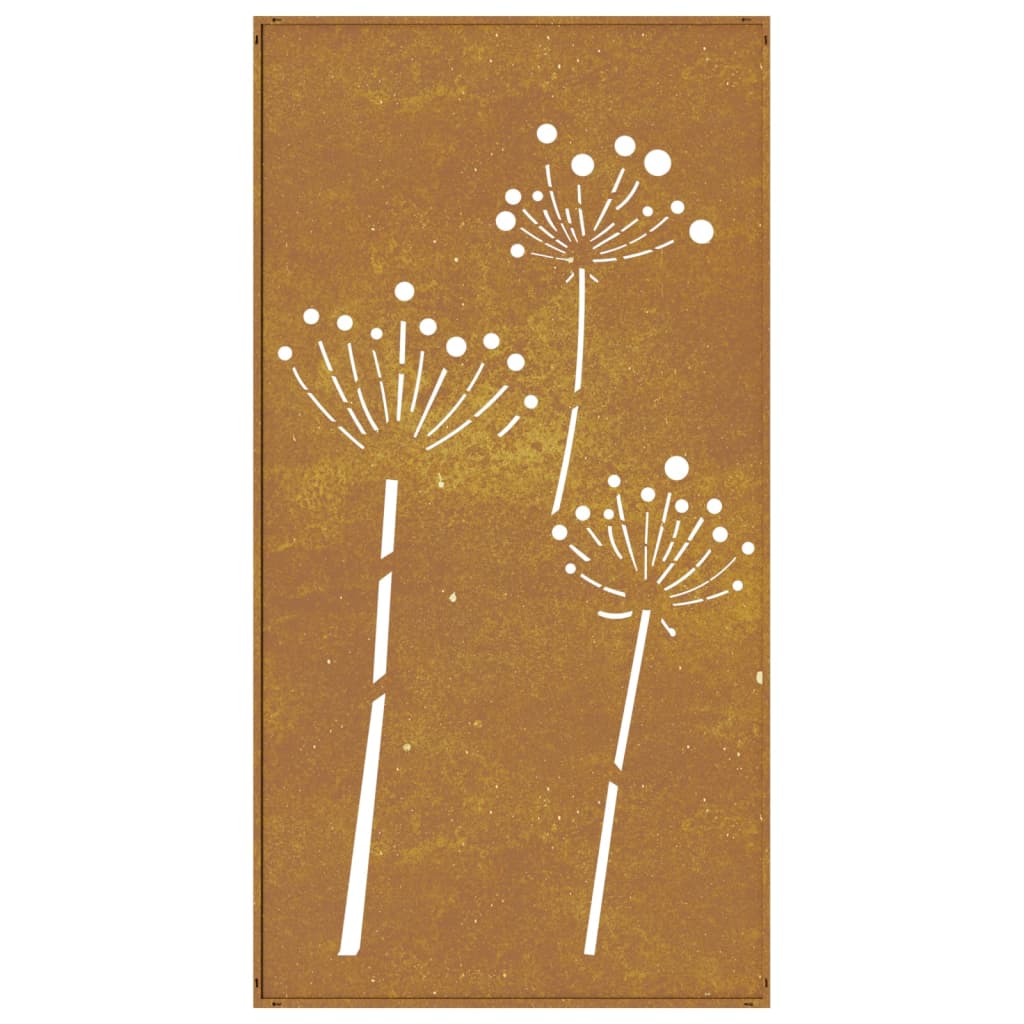 Décoration murale jardin 105x55 cm acier corten design de fleur - XIOS