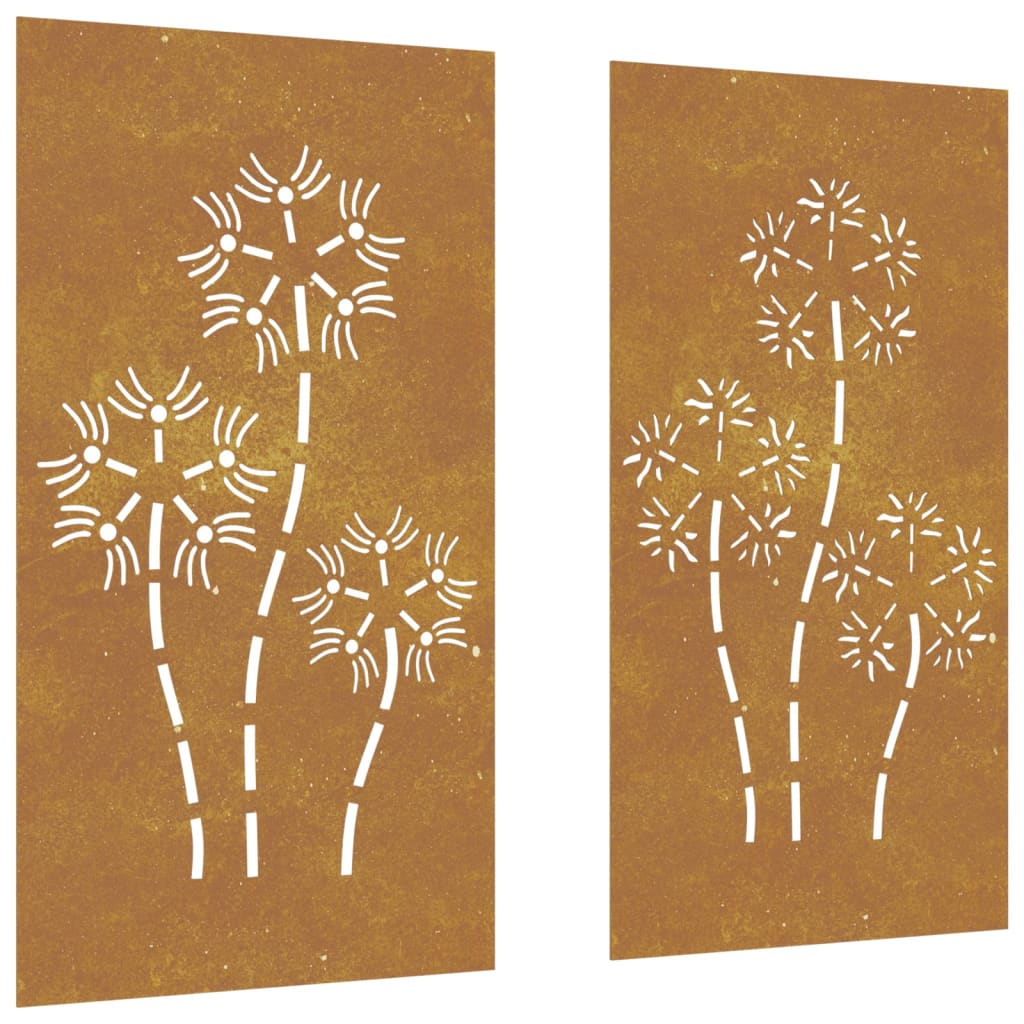 Décorations murales de jardin 2pcs 105x55 cm design de fleur - XIOS