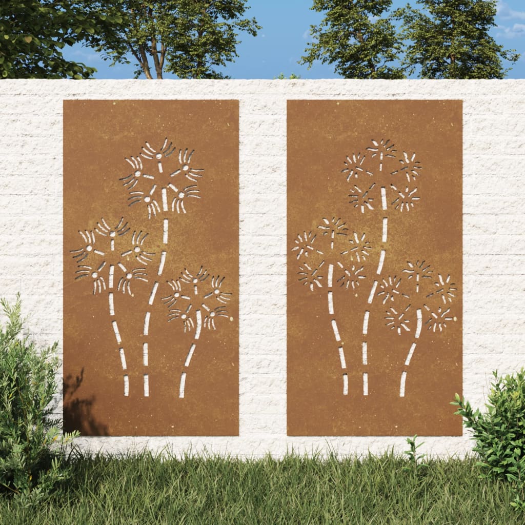 Décorations murales de jardin 2pcs 105x55 cm design de fleur - XIOS