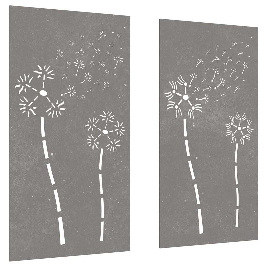 Décorations murales de jardin 2pcs 105x55 cm design de fleur